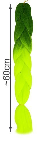 Синтетична коса омбре зелено / неонови плитки W10344 - ELIARD.BG