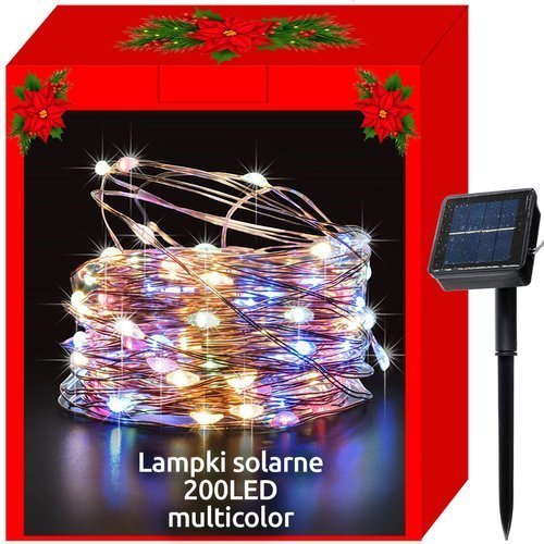 Слънчеви коледни лампички - проводници 200LED многоцветни - ELIARD.BG