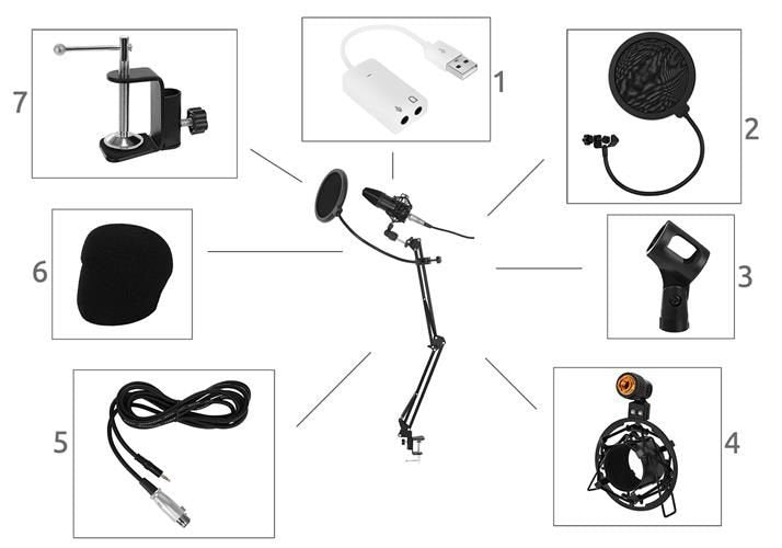 Студиен кондензаторен микрофон - комплект - ELIARD.BG