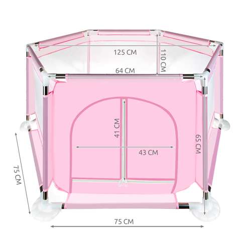 Текстилна кошара за игра 115х65 см светло розово - ELIARD.BG