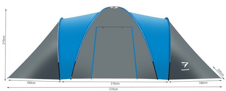 Туристическа палатка за 6 човека - 210х200 - ELIARD.BG