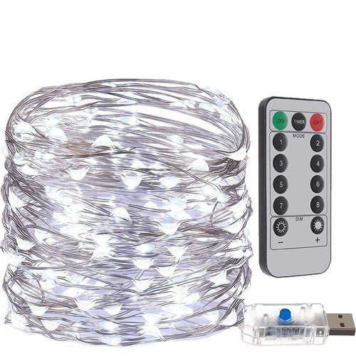 USB лампички за елха - 300 LED проводника, студено бяло - ELIARD.BG