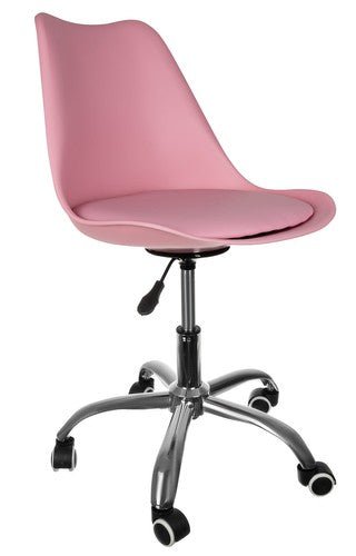 Въртящ се офис стол - розов - ELIARD.BG